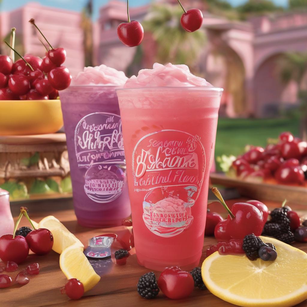 Seasonal Cherry Berry Frosted Lemonade Beverages: Limited-Time Flavor Adventure